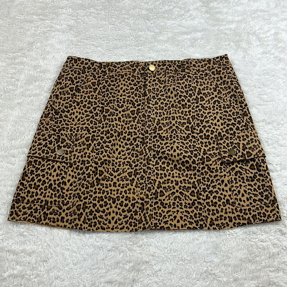 Kori America cheetah print mini skirt, size L NWT